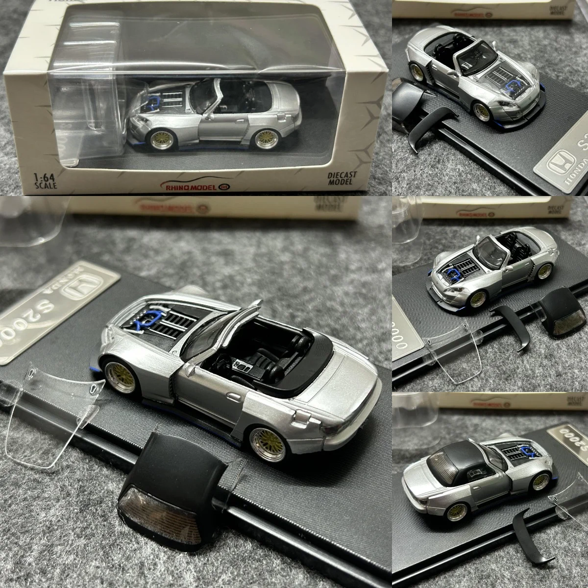 Diecast RM 1:64 Scale Honda S2000 Widebody Convertible Alloy Car Model