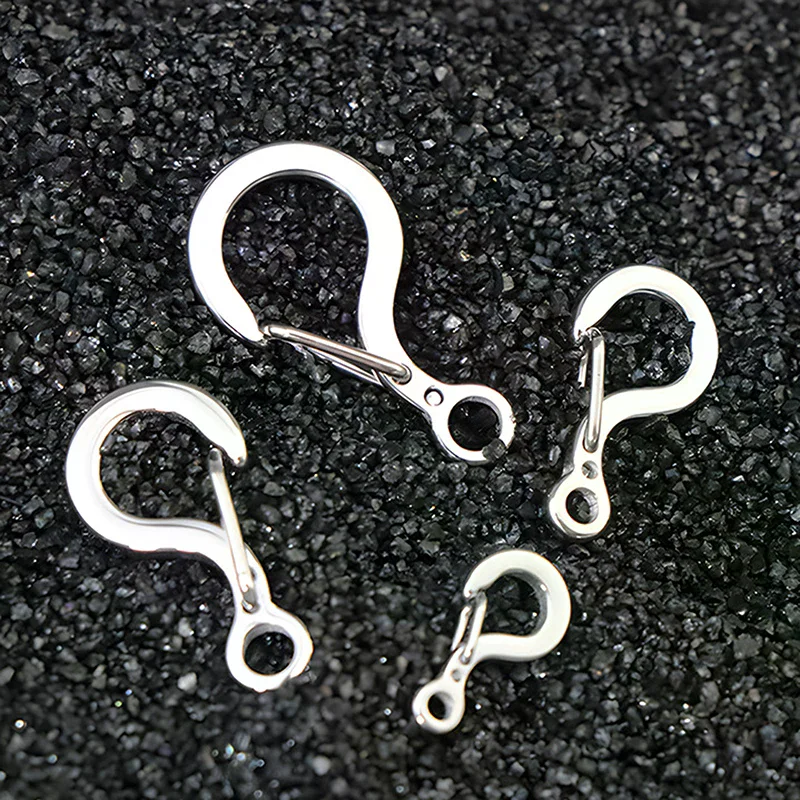 1pcs Small Mini 12MM To 23MM 316 Stainless Steel Spring Snap Hook Quick Release Carabiner Clasp Outdoor FOB EDC Tool Key Ring