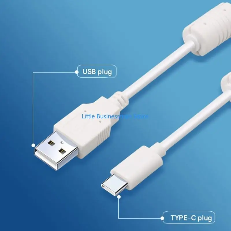 USB to Type c Data and Charging Cable with Exterior Housings and White PVC Outer Layer for Routine Cable Tasks M76A