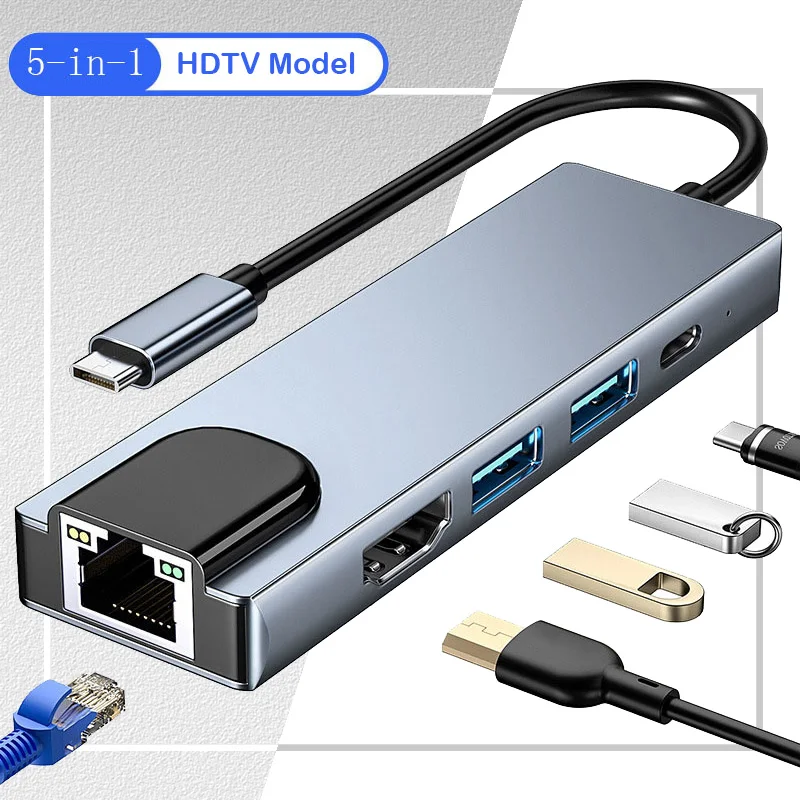 Type-C To 5Ports Do…