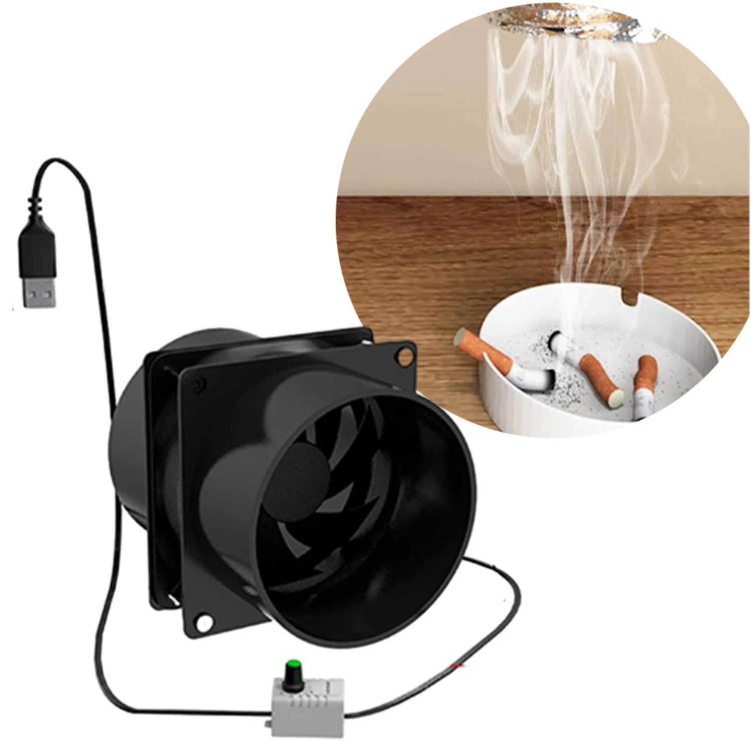 

Small USB Extractor Hood Portable Hood Smoke Absorber Installation-Free Range Hood Ventilation Fan For Kitchen Barbecue
