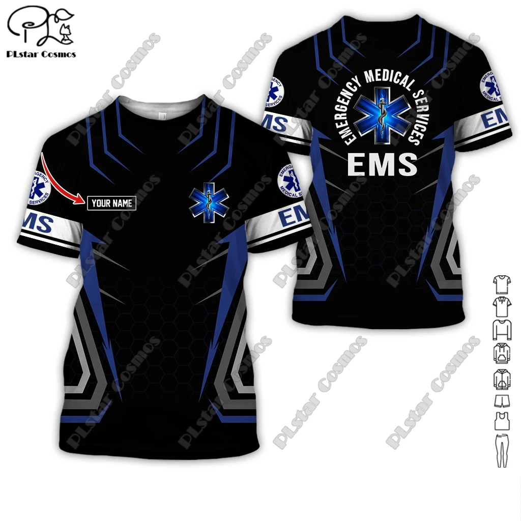 PLstar Cosmos EMS Emergency Medical Service 3D Print New Fashion Summer T-Shirts Short-Sleeve Tee Men/Women Casual Streetwear 2