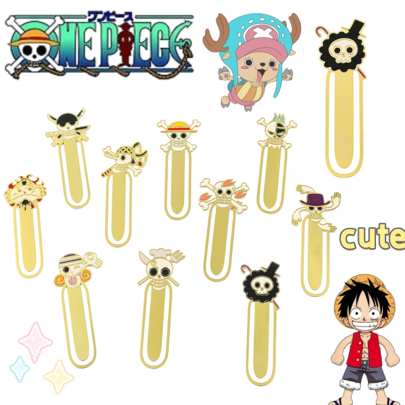 One Piece Brook Bookmark Clip New Creative Cartoon and Cute Fashionable Personalized High-Value Portable Student Bookmark Gift