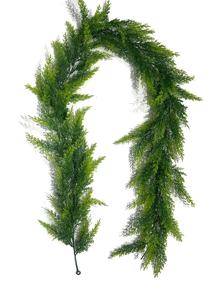 180 cm künstlicher Kiefernbaum, hängende Pflanzen, gefälschte Weihnachtsranken, Kunststoff-Wandpflanze, Rattan für Zuhause, Weihnachten, Hochzeit, Dekoration – Detail 6