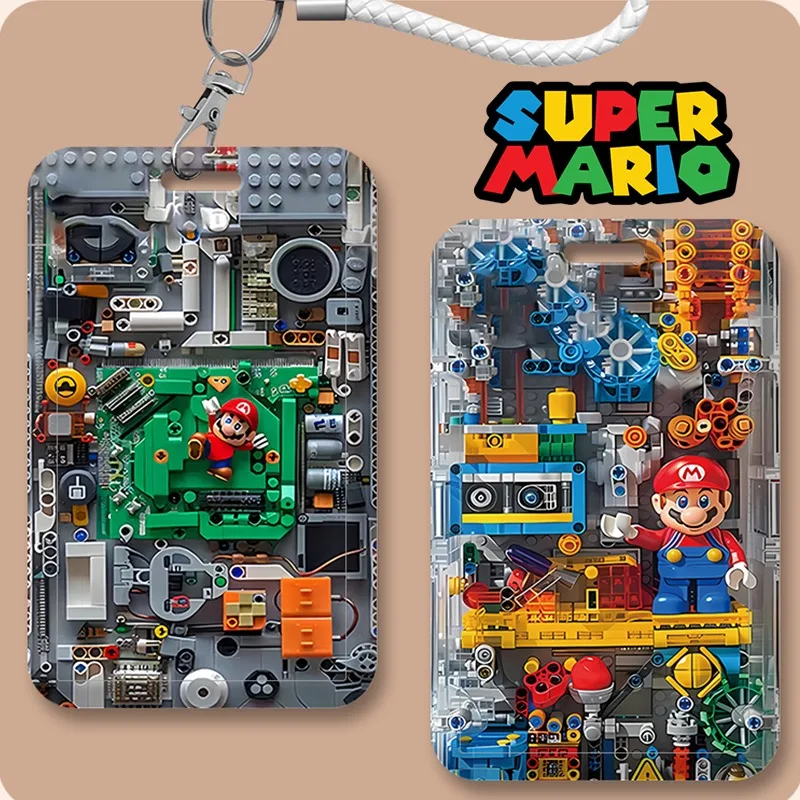 Super Mario Bros Card Holder Creative Students License Bus Campus Meal Credit ID Credential Case Kids Anime Game Card Cover