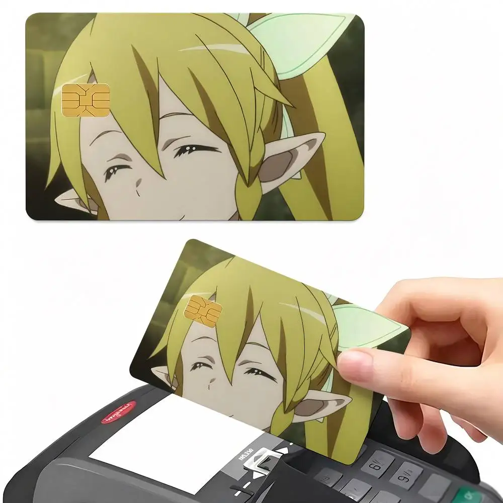 Leafa Sword Art Online Card Sticker 4Pcs Credit Card Skin Anti Scratch Bank Debit Card Decal