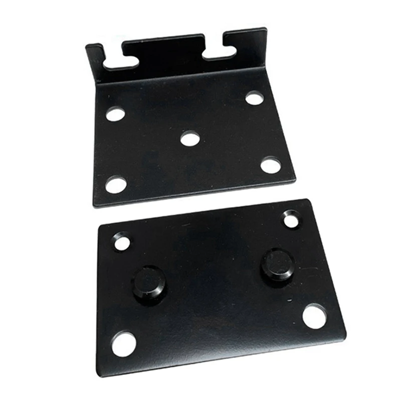 4 Piece Bed Frame Set Post Double Hook Slot Bracket 3.5Inch X 3Inch Metal Bed Rail Hook Plate Black Bed Accessories