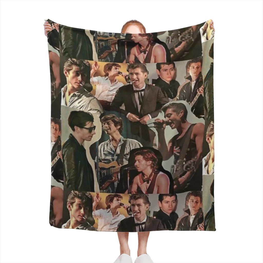 Alex Turner Arctic Monkeys Collage Blanket Sofa Bedroom Bed Home Office Nap Blanket Car Travel Picnic Blankets Gift