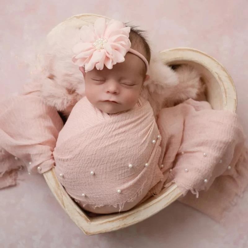 

J15U Newborn Photo Props DIY Photo Backdrop Blanket Basket Filler Baby Shower Gift