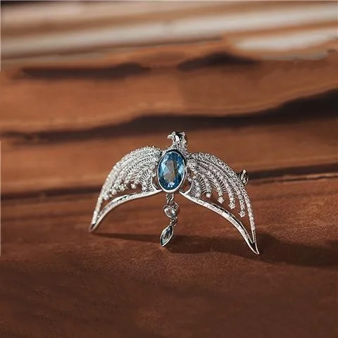 European and American Movies Same Ravenclaw Crown Zircon Pendant Necklace Fashion Winter Sweater Chain