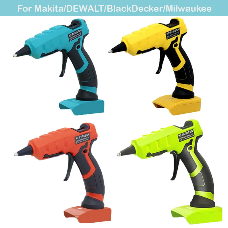 50W Hot Glue Gun with 20Pcs Sticks for Makita/DEWALT/BlackDecker/Milwaukee 18V Lithium Battery DIY Power Tools Cordless Glue Gun