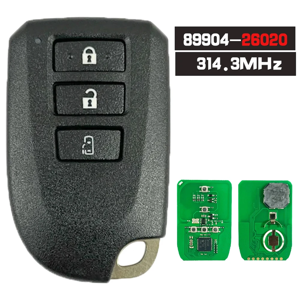 

KEYECU 89904-26020 , BF1ER 312/314.3MHz 3 Button Smart Remote Key Fob for Toyota Hiace Regiusage 2013