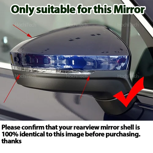 Imagen 2 del producto Fibra de carbono negro brillante puerta de visión trasera de coche ala cubierta de espejo lateral tapas carcasa para Volkswagen VW Tiguan AD BW MK2 2016-2021