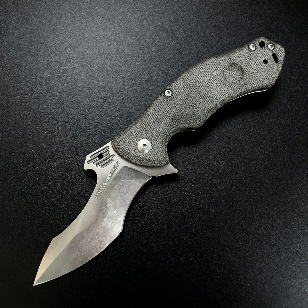 

Witch Viper - Rough linen handle folding knife, high-hardness N690 steel multi-functional bottle opening tool, sharp fruit knife