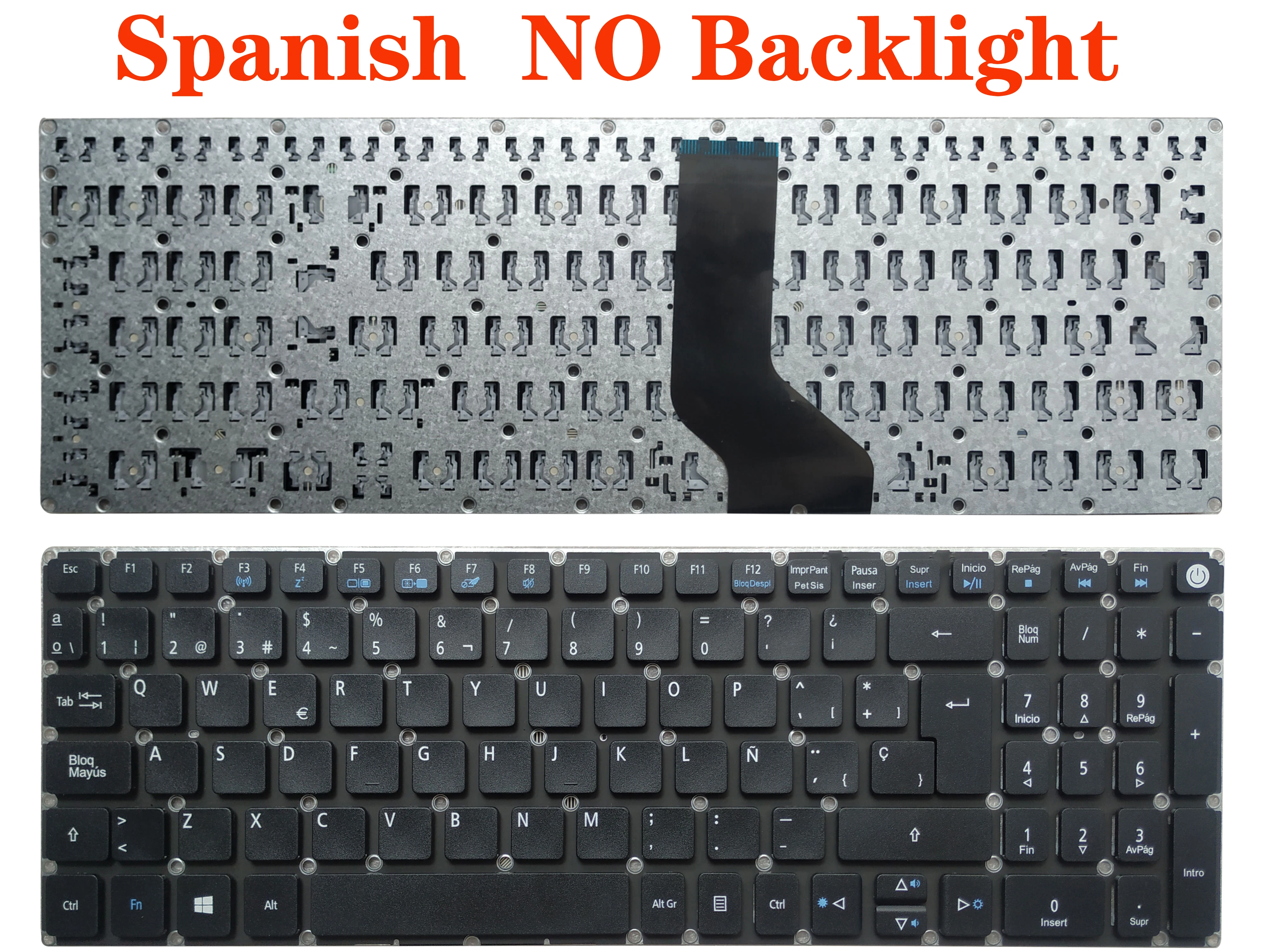 Teclado para portátil Acer Aspire, ruso/estadounidense/británico/español/Latino/alemán, para E5-573, E5-573T, E5-573G, E5-573TG, E5-523, E5-523G