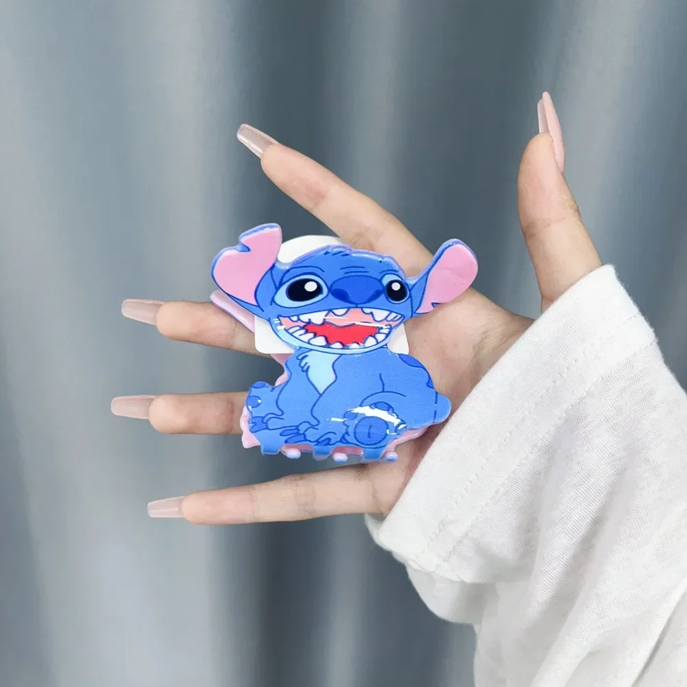 Disney Cartoon Anime Hairclips For Girl Acrylic Lilo & Stitch Hair Claw Women Cute Stitch Summer Party Hairpins Kids Friend Gift