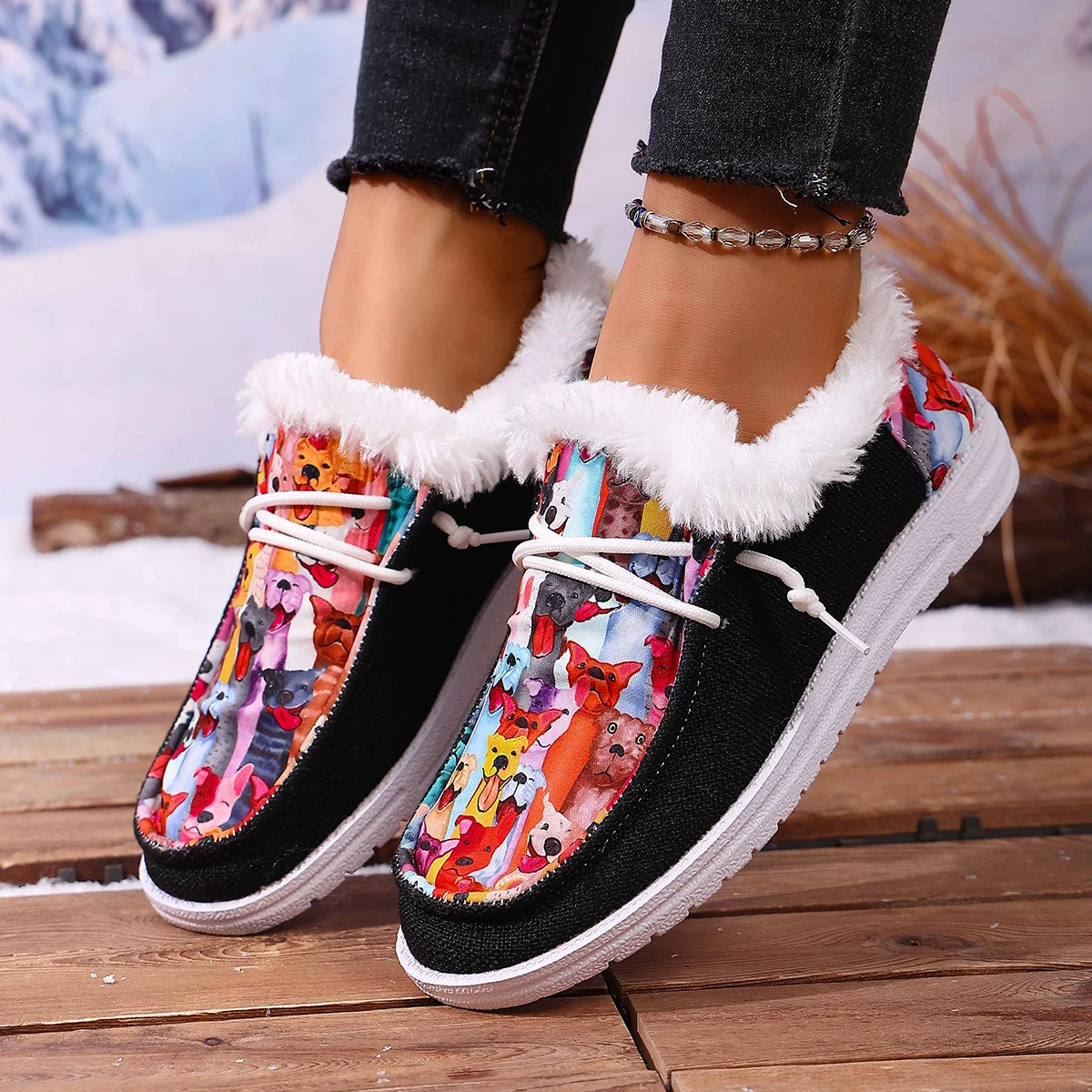 Женские зимние ботинки, теплая модная спортивная стильная обувь, женские удобные ботильоны на мягкой подошве, осенне-зимняя утолщенная плюшевая обувь