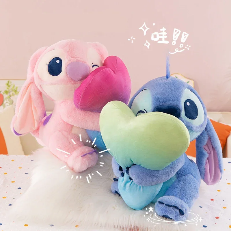 Disney Lilo & Stitch juguetes de peluche Kawaii muñeco de peluche Stitch almohadas de Ángel relleno 28-58cm regalos de Navidad de San Valentín novia