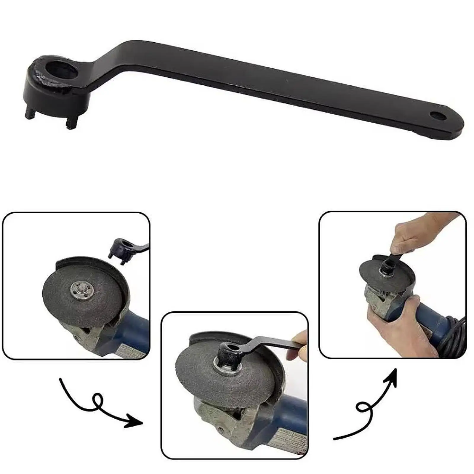 3xFour Claws Angle Grinder Wrench Wear Resistant Save Time Effort Removal Tool