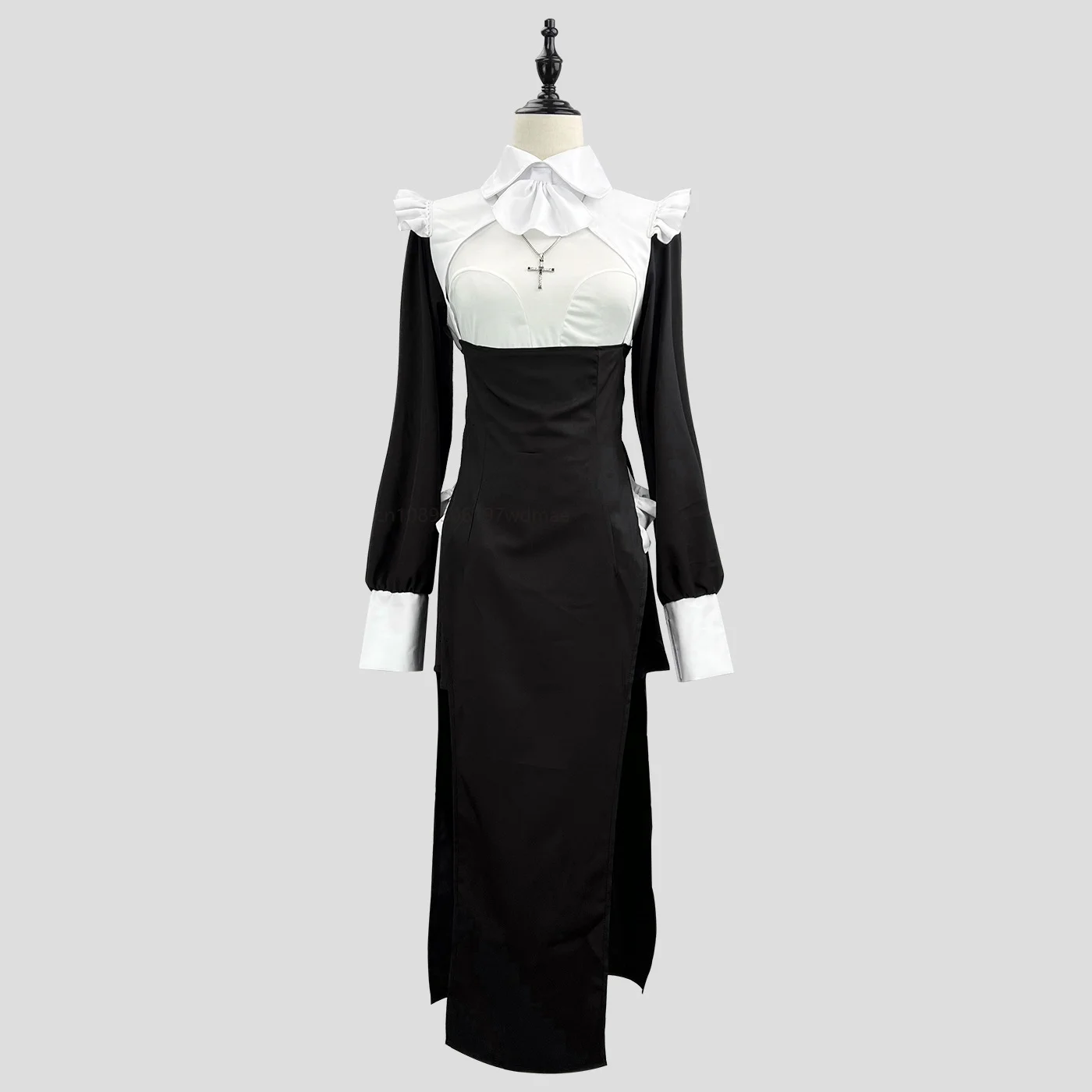 

Sexy Nun Dress Black Long Sleeve Set Cosplay Costume Exotic Girl Nurse Lolita Collection Maid Dress Party Costumes S -5XL