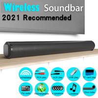BS-10 20W Computer bluetooth Soundbar Wireless Speakers 4 Drivers Stereo Surround Channel 2000mAh Battery TWS Support USB/RCA