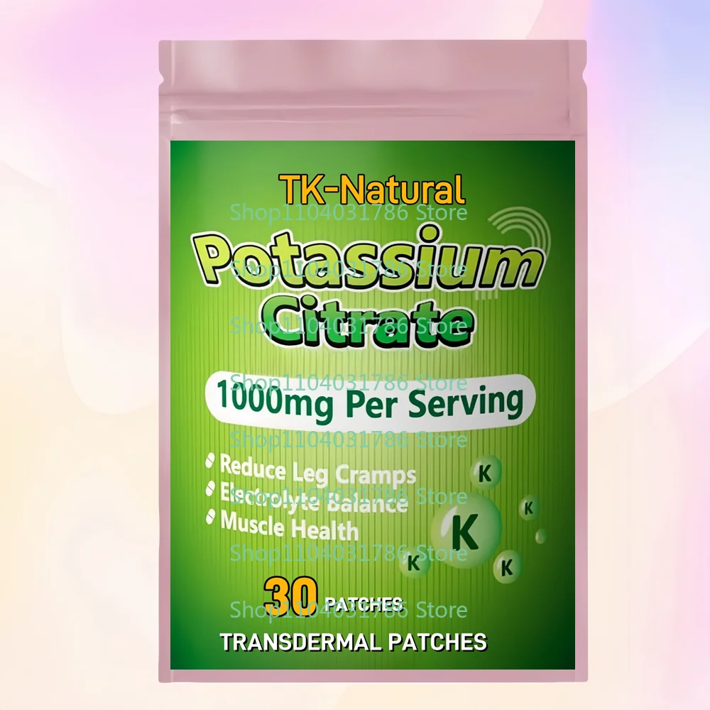 

30 Patches Potassium Citrate Transdermal Patches for Leg Cramps, Muscle Health, and Heart Support