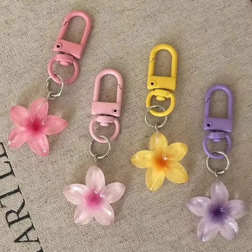 

Cute Colorful Flower Pendant Keychains Women Girls Bag Earphone Case Pendant DIY Sweet Candy Color Flower Car Keyring Jewelry