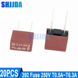 (20 pezzi) 392 fusibile 250V T0.5A T1A T1.25A T1.6A T2A T2.5A T3.15A T4A T5A T6.3A T8A T10A T15A fusibile quadrato 392 fusibile TV LCD fusibile di alimentazione