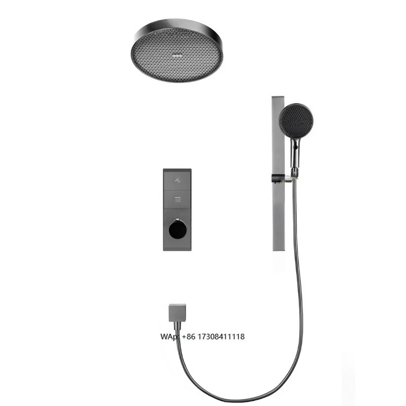 

2025 New Design Bathroom Wall Mounted Shower Faucet Mixer Hand Shower Head with Slider Brass Shower Unit