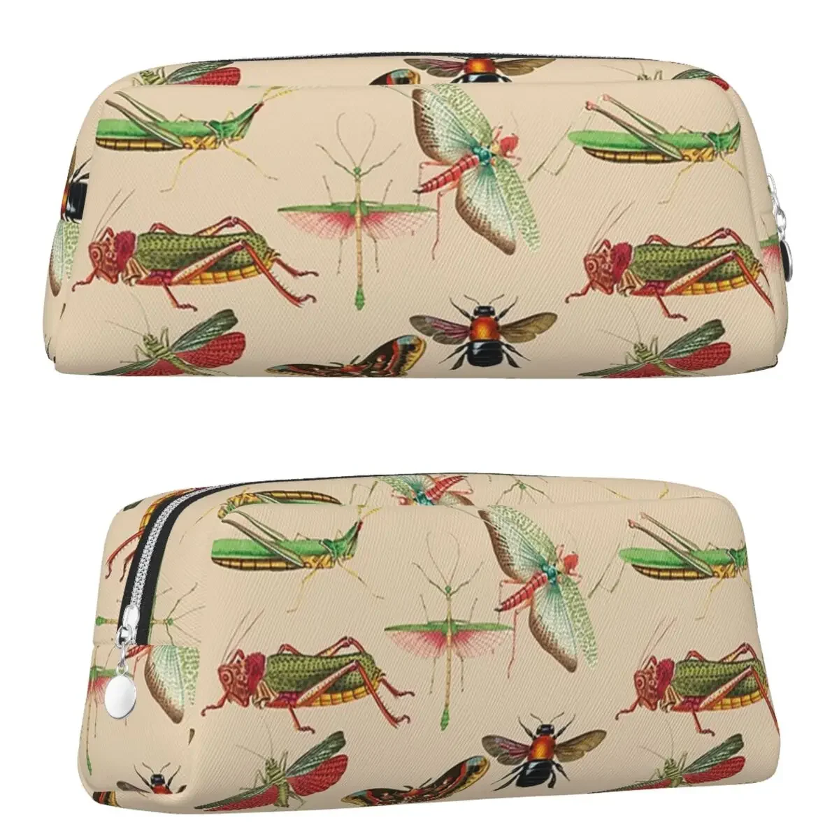 Vintage Bugs And Insects Illustration Pencil Case for Students School Big Capacity Pen Box Pencil Bag Pencil Pouch