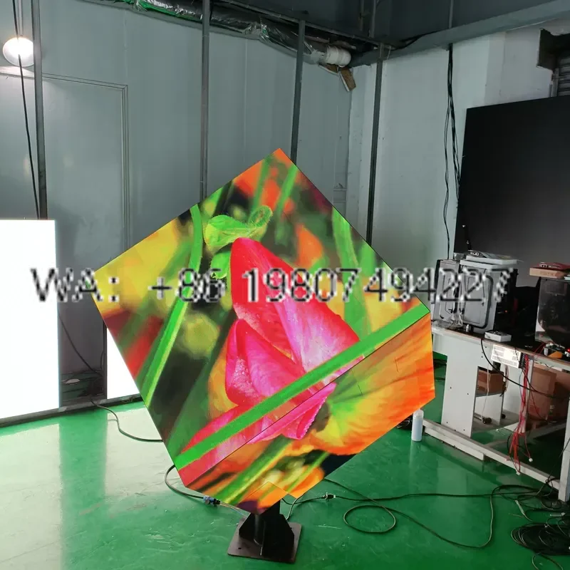 P2.5 Indoor LED Cube Screen Programmable Video Logo Sign Display Creative Pixel Advertising Panel for Commercial Use