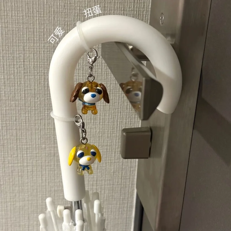 Original Bandai Toys Tea Puppy Marker Accessories Green Herbal Oolong Tea Cafe Dog Umbrella Bottle Bag Pendant Animal Figures