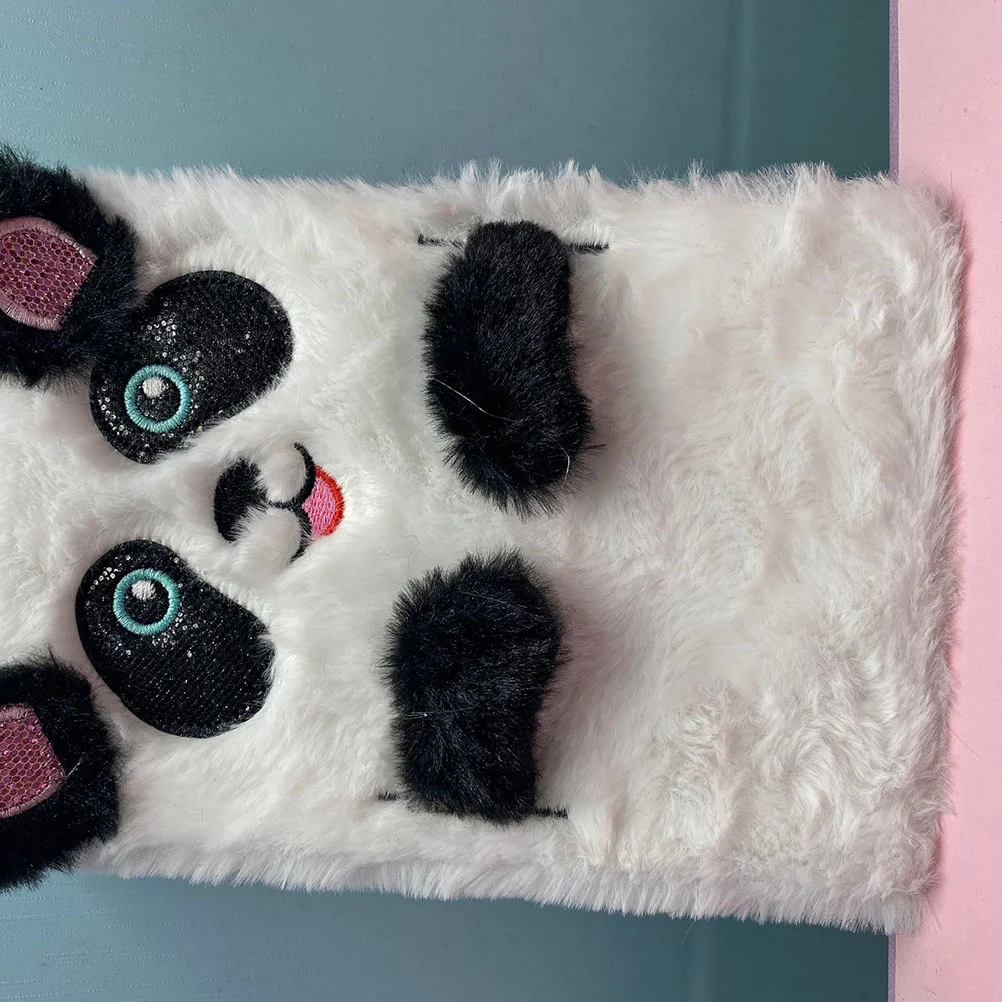 Imagem -06 - Bonito Panda Diário Gato Caderno Cadernos Lápis Bolsa Meninas Estudantes Suprimentos de Pelúcia Bolso Bloco de Escrita Criança Peluda