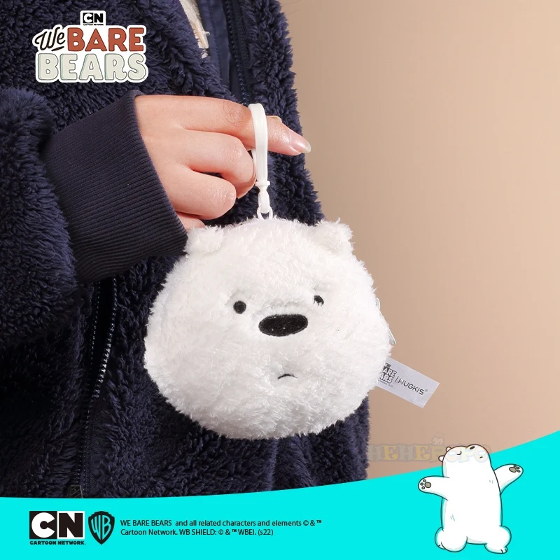 We Bare Bears Anime Plush Toys Purse Pendant Cute Grizzly Panda Ice Bear Keychain KeyRing Stuffed Doll Plushies Wallet Key Chain