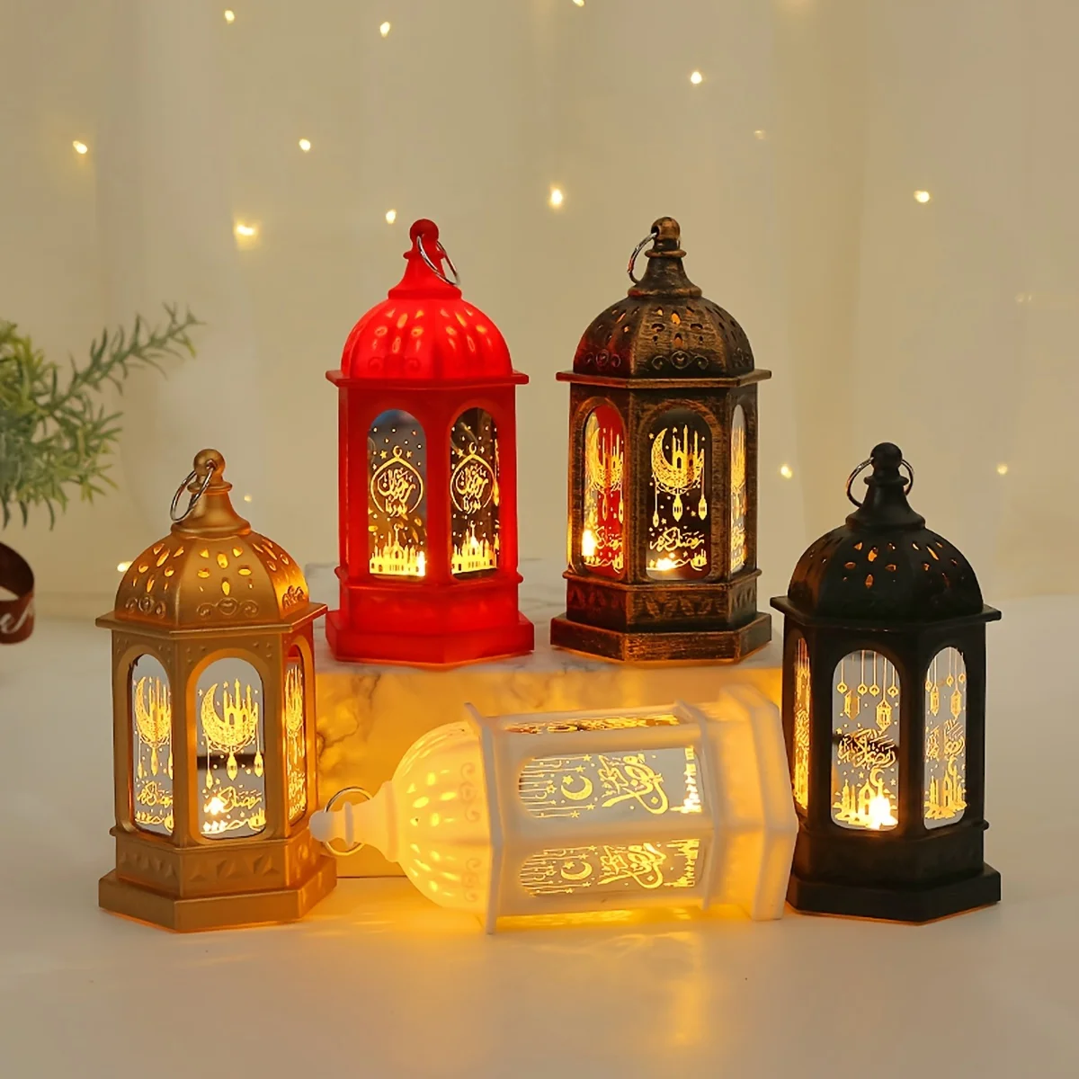 Eid Decorazione Luce Eid LED Lampada da tavolo retrò marocchina Forniture Ramadan Lanterna a vento Decorazione per regalo per feste in casa