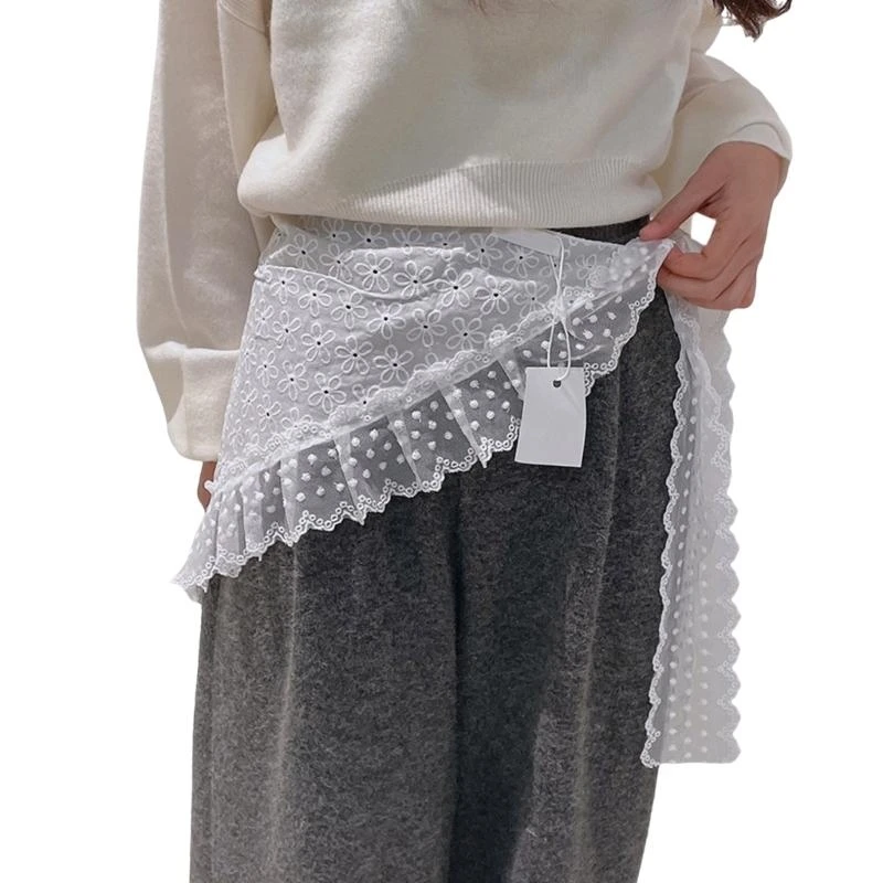 5ASD موسع قميص الدانتيل للنساء للنساء قابلة للتعديل الطبقات المزيفة السفلية السفلية