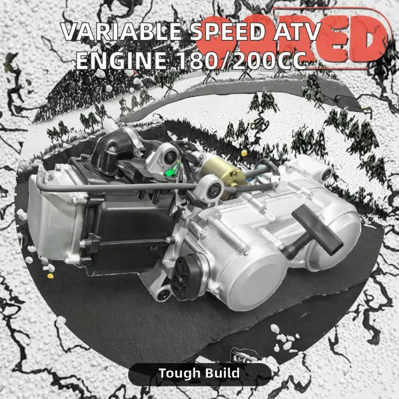 180/200CC Infinitely Variable Speed ATV Reverse 4 Stroke CDI Ignition Shockproof New Balance Shaft 4 Engine Assembly Motorcycle