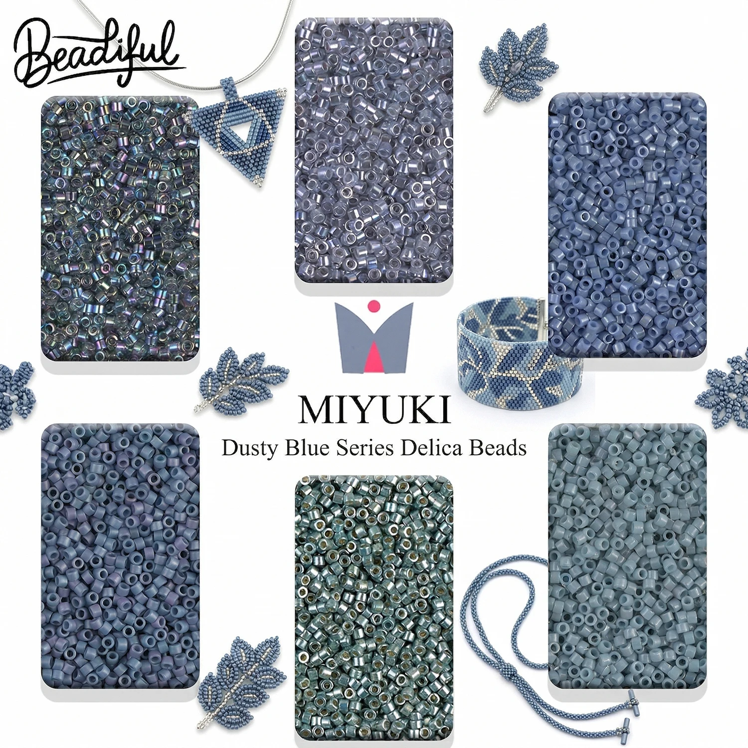 

10g/2000pcs MIYUKI DELICA BEADS 11/0 - Dusty Blue Series Japan Glass Seed Beads for DIY Earrings & Jewelry Craft