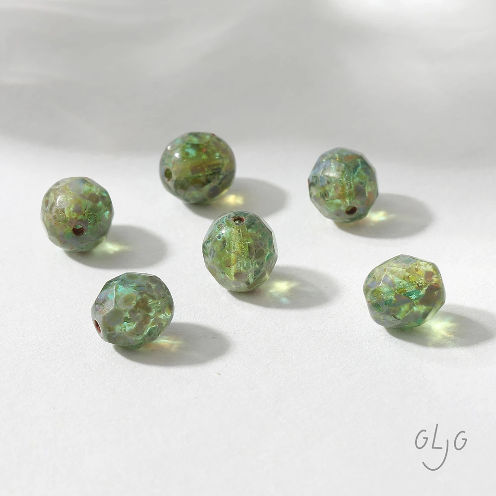 8 pezzi di vetro smaltato ceco onda trasparente perline di ananas braccialetto collana risultati accessori gioielli fai da te forniture