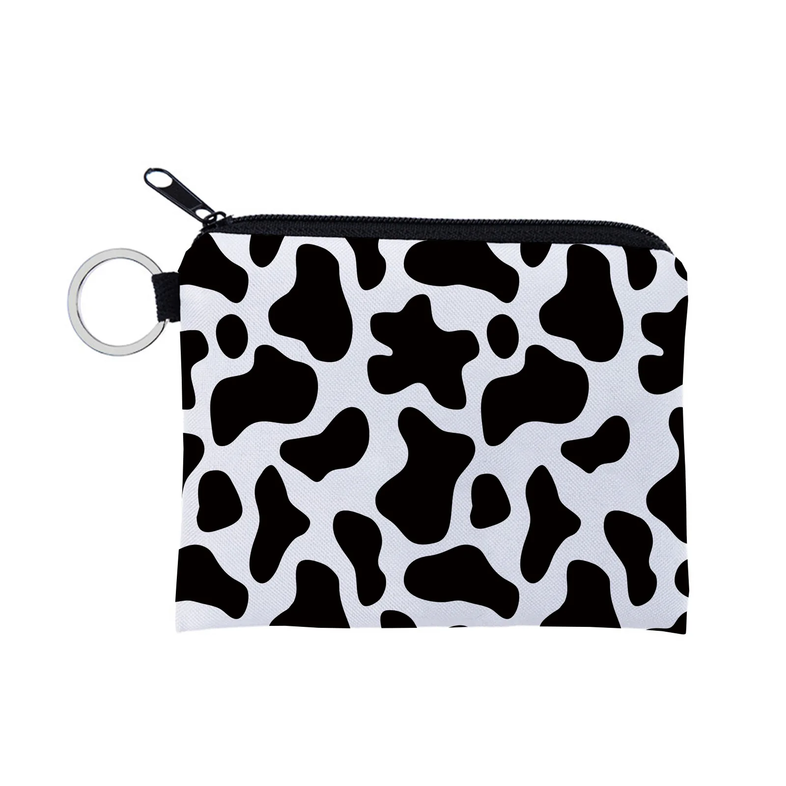 Girl's Coin Purse Cow Print Coin Pouch Multifunctional Large Capacity Key Card Holder Lipstick Bag For Girls