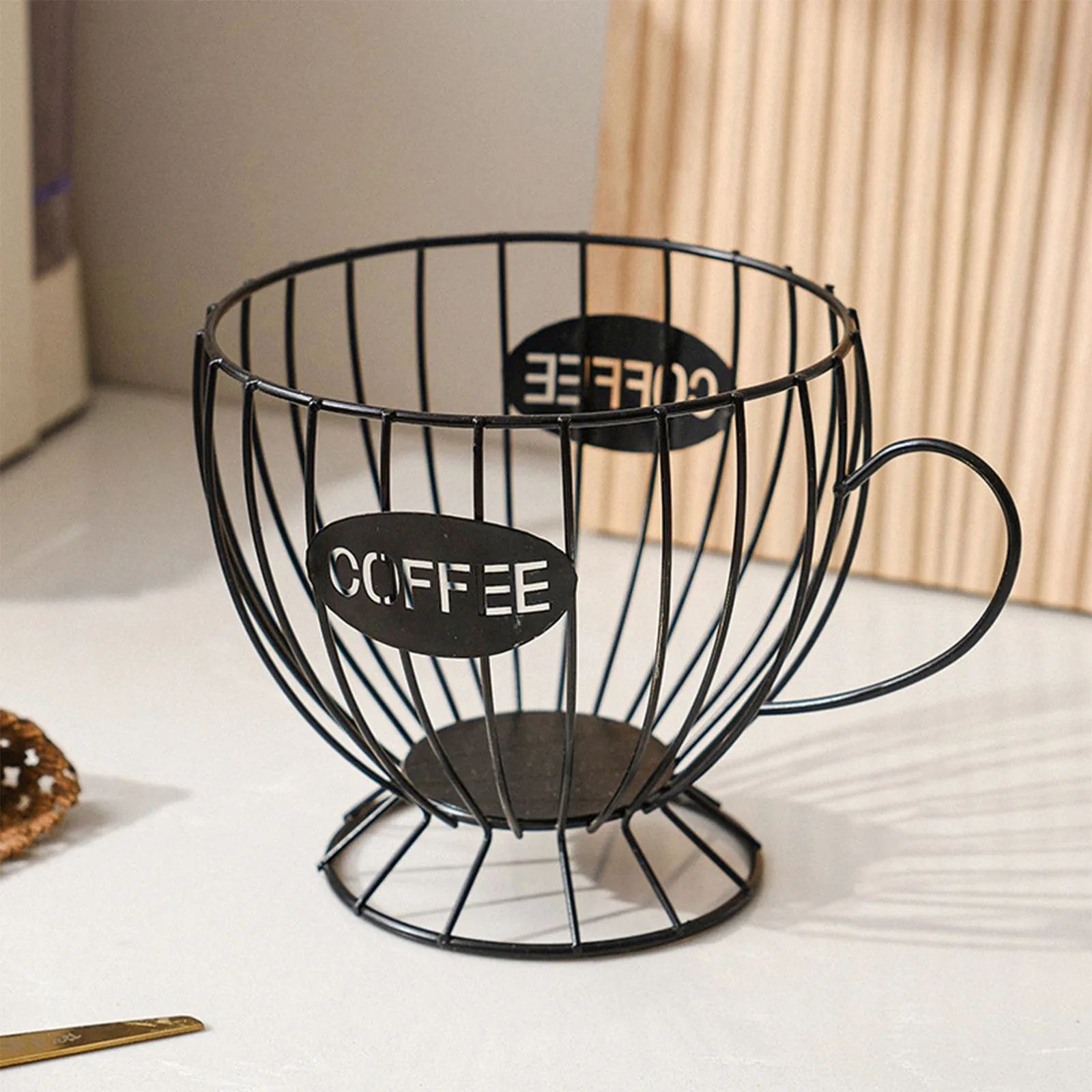 

Metal Coffee Capsule Holder 1 Cups For Cup Coffee Pod Organizer Bar Storage Box Fruit Basket Coffee Accessories Snack Candy Rack