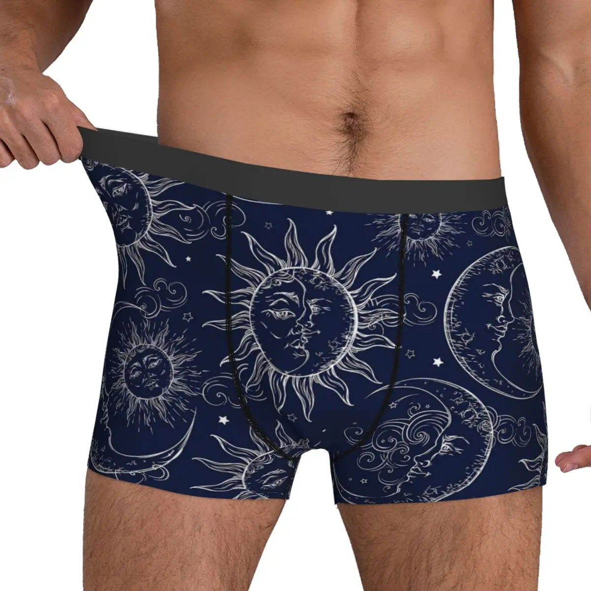 

Нижнее белье Sun Moon Stars, винтажная небесная сумка, высококачественные боксеры, шорты на заказ, удобные мужские трусы