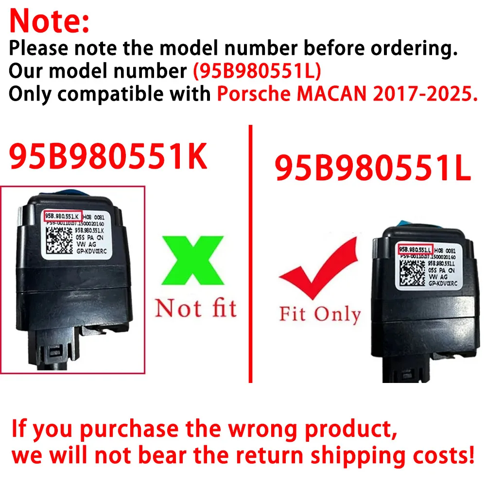 Car Rear View Backup Reversing Parking Camera 95B980551L For Porsche Macan 2017 18 19 20 2021 2022 2023 2024 2025 95B.980.551.L