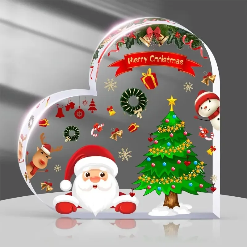 Christmas Decorations Cute Heart Shaped Christmas Dining Table, Office, Counter, Desk, Shelf - Home Decorations Xmas Gift