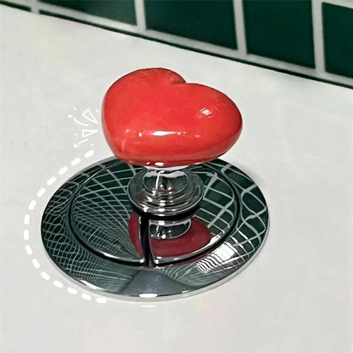 

A96Q-кнопка для унитаза в форме сердца, переключатель сливного бачка для унитаза, кнопка любви для защиты ногтей, аксессуары для ванной комнаты