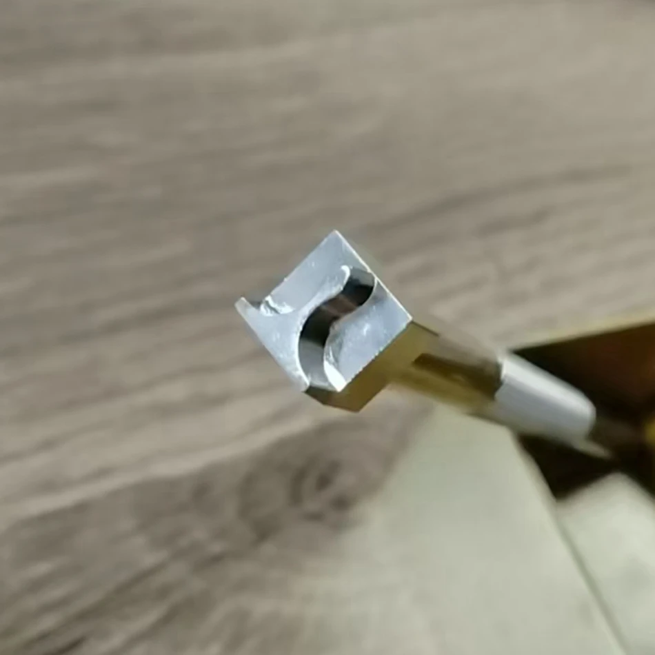 Low-carbon steel precision engraving leather craft hardware embossing tool, with geometric frame-decorated patterns