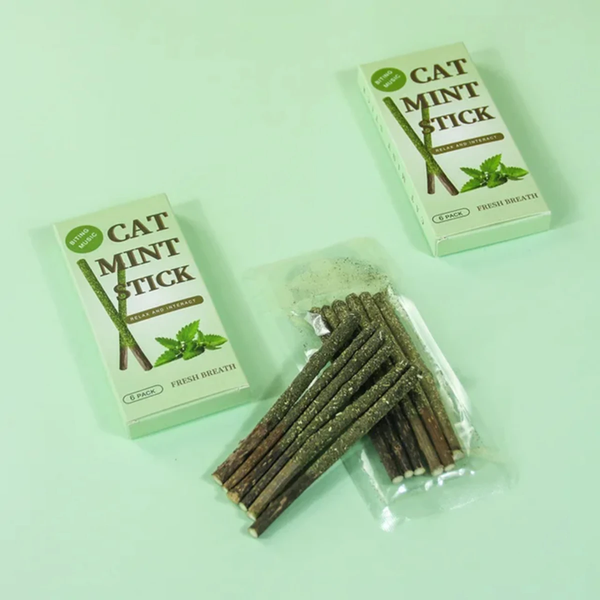 Cat Mint Toys Matatabi  Cats Natural Catnip Stick Catnap Lollipop Toy, Teeth Grinding, Clean, Pet Supplies, Pet Accessories Cats