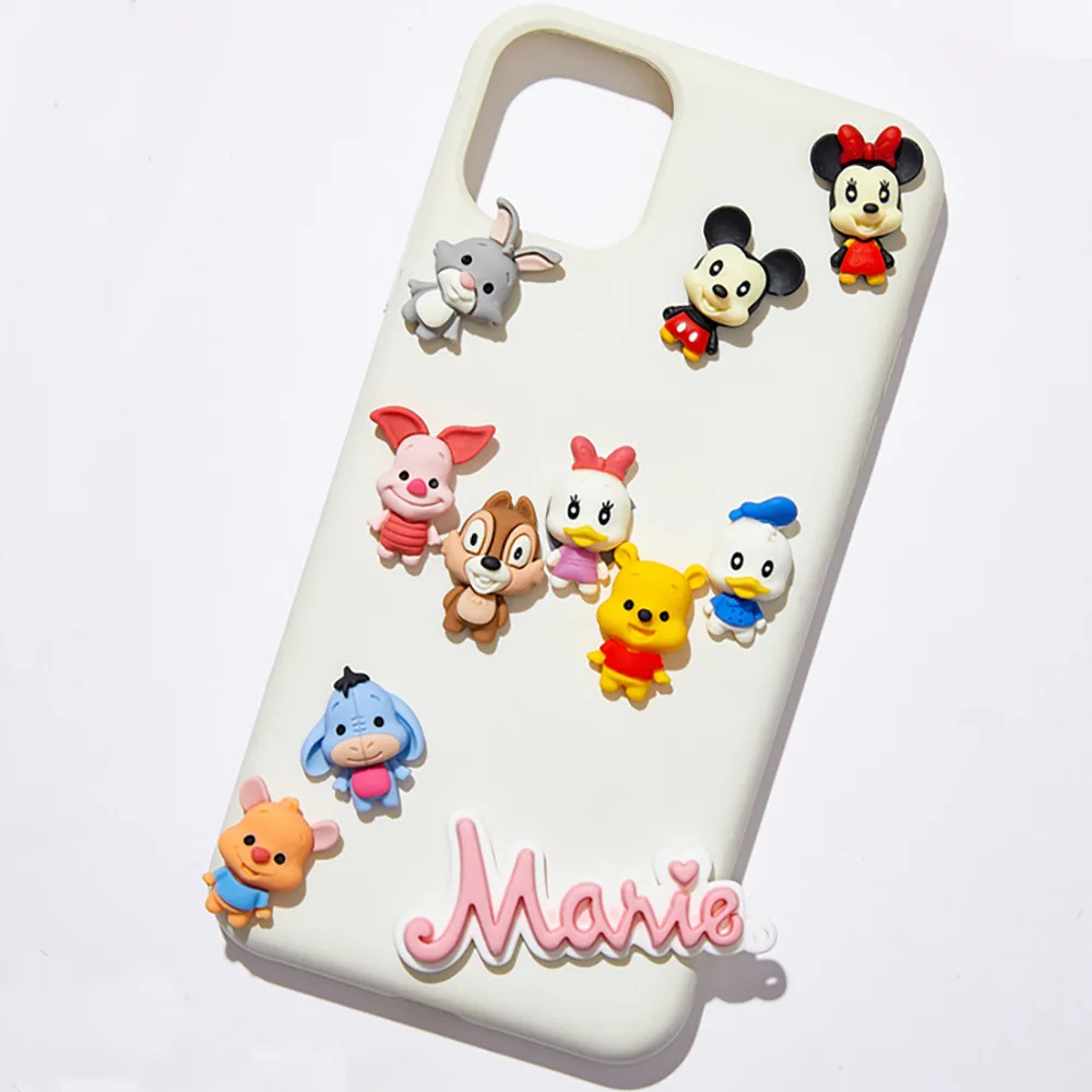 5 قطع من مجوهرات الراتنج على شكل دمية كرتونية إكسسوارات صغيرة يمكنك صنعها بنفسك حافظة هاتف محمول ممتعة للأطفال مصنوعة من مادة دبوس الشعر مشبك حذاء وات