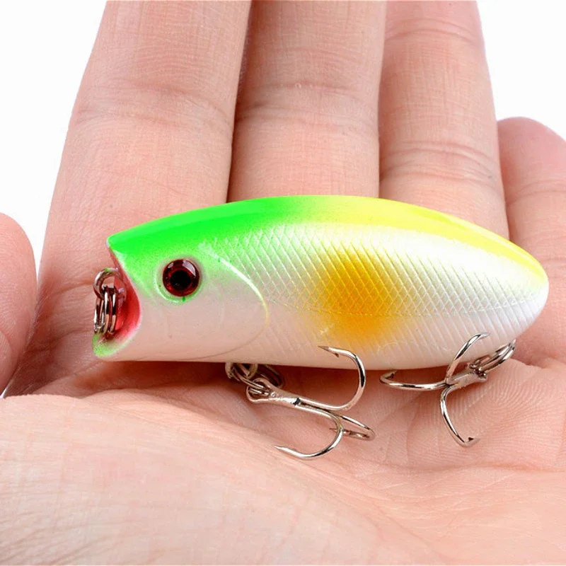 60mm 10.4g Surface Popper Fishing Lures Long Casting Artificial Bait Topwater Pencil Swimbait Wobblers for Pike Perch Equipment