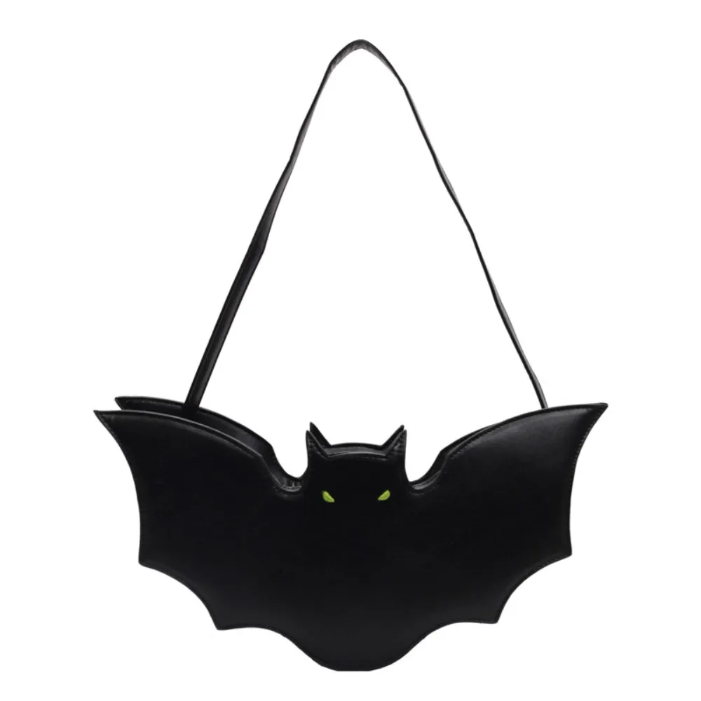 Creative PU Leather Bat Shoulder Bag Large Capacity 3D Halloween Handbag All-Match Individual Creative Animal Purse Work